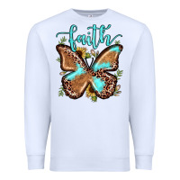 White faith leopard butterfly Premium Sweatshirt - JahusDesignShop