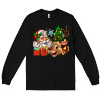 Black santa and reindeer Long Sleeve Tee - Zillion Design Studio