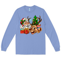 Colony Blue santa and reindeer Long Sleeve Tee - Zillion Design Studio