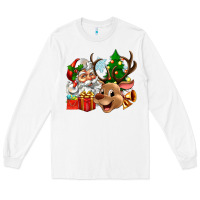 White santa and reindeer Long Sleeve Tee - Zillion Design Studio