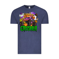 Vintage Denim spooky crusher monster truck Vintage Tee - BarkalooDesign