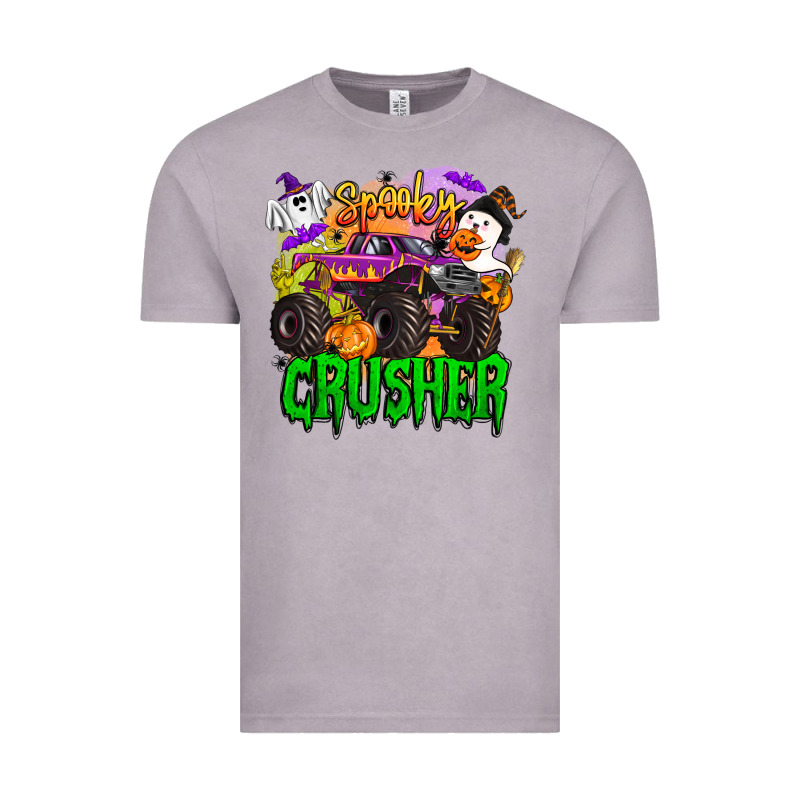 Spooky Crusher Monster Truck Vintage Tee by BarkalooDesign | Teevron
