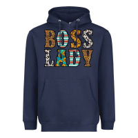 Navy western boss lady Heavyweight Hoodie - HRA Design Shop