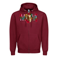 Burgundy mom with horse mothers day Zipper Hoodie - texasbilliewilder