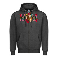 Charcoal Heather mom with horse mothers day Zipper Hoodie - texasbilliewilder