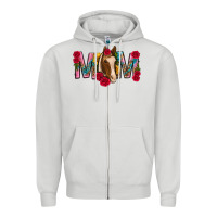 Dove Grey mom with horse mothers day Zipper Hoodie - texasbilliewilder