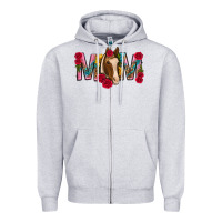 Heather Grey mom with horse mothers day Zipper Hoodie - texasbilliewilder