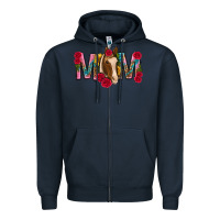 Navy mom with horse mothers day Zipper Hoodie - texasbilliewilder