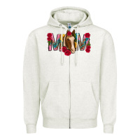 Oatmeal Heather mom with horse mothers day Zipper Hoodie - texasbilliewilder
