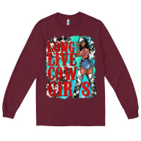 Burgundy long live cowgirls Long Sleeve Tee - texasbilliewilder