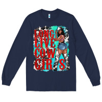 Navy long live cowgirls Long Sleeve Tee - texasbilliewilder