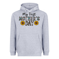 Heather Grey my first mother's day Heavyweight Hoodie - CowhideDigitalArt