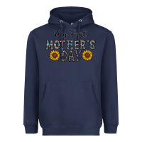 Navy my first mother's day Heavyweight Hoodie - CowhideDigitalArt