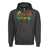 Charcoal Heather camping crew Zipper Hoodie - Zillion Design Studio