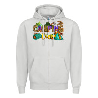 Dove Grey camping crew Zipper Hoodie - Zillion Design Studio