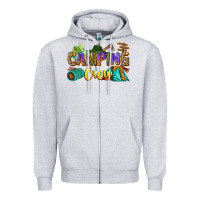 Heather Grey camping crew Zipper Hoodie - Zillion Design Studio