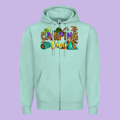 Camping Crew Zipper Hoodie Designed By Zillion Design Studio