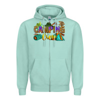 Seafoam camping crew Zipper Hoodie - Zillion Design Studio