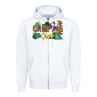 White camping crew Zipper Hoodie - Zillion Design Studio
