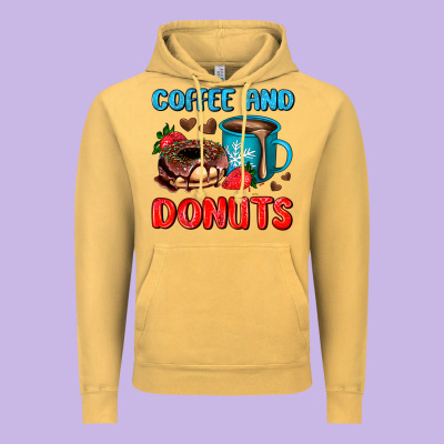 Coffee And Donuts Vintage Hoodie Designed By Adodesignshop