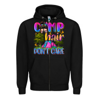 Black camp hair don't care Zipper Hoodie - Zillion Design Studio