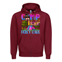 Burgundy camp hair don't care Zipper Hoodie - Zillion Design Studio