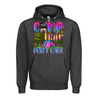 Charcoal Heather camp hair don't care Zipper Hoodie - Zillion Design Studio