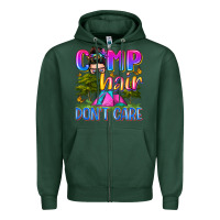 Sports Green camp hair don't care Zipper Hoodie - Zillion Design Studio