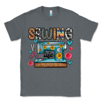 Charcoal Heather sewing life Classic Tee - Zillion Design Studio