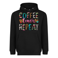 Black coffee teach repeat Heavyweight Hoodie - HRA Design Shop