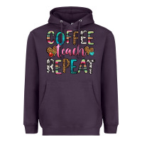 Plum coffee teach repeat Heavyweight Hoodie - HRA Design Shop