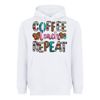 White coffee teach repeat Heavyweight Hoodie - HRA Design Shop