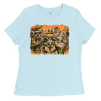 Baby Blue camouflage bunny background Ladies Tee - BarkalooDesign