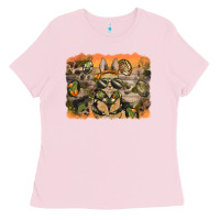 Bubblegum Pink camouflage bunny background Ladies Tee - BarkalooDesign