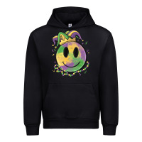 Black smiley face mardi gras Urban Hoodie - MaliasSmallBusiness