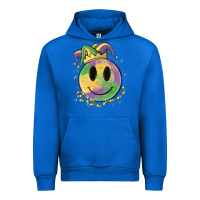 Cobalt smiley face mardi gras Urban Hoodie - MaliasSmallBusiness