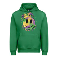 Emerald smiley face mardi gras Urban Hoodie - MaliasSmallBusiness
