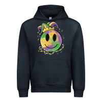 Navy smiley face mardi gras Urban Hoodie - MaliasSmallBusiness