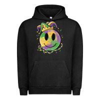 Pigment Black smiley face mardi gras Urban Hoodie - MaliasSmallBusiness