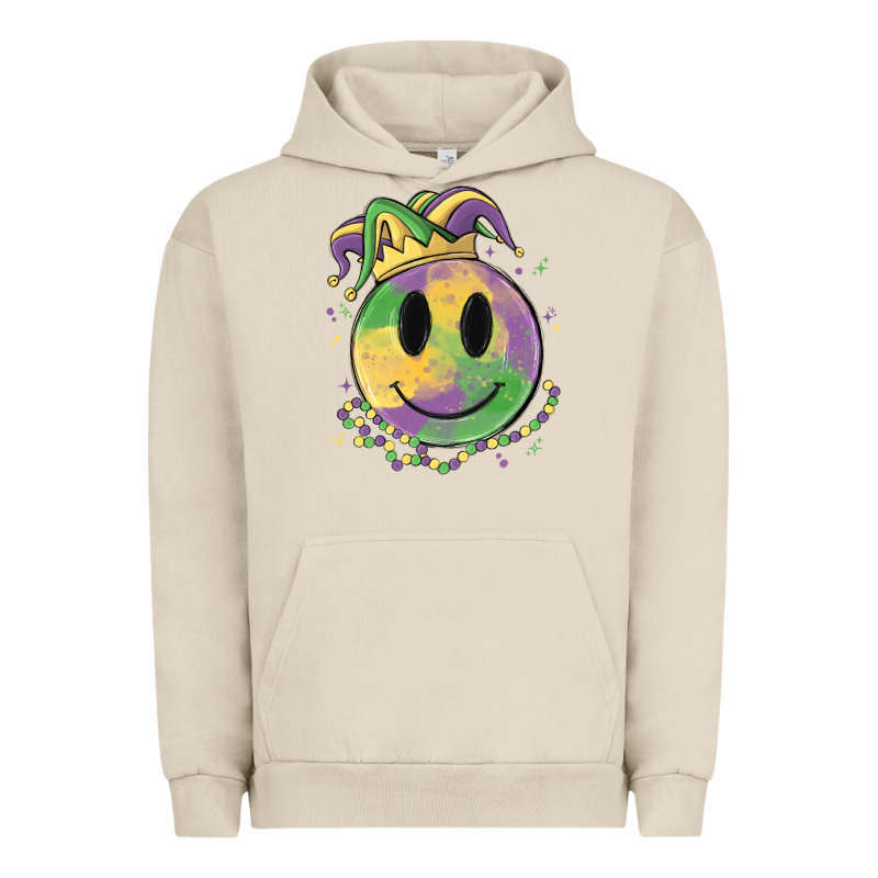 Smiley Face Mardi Gras Urban Hoodie by MaliasSmallBusiness | Teevron