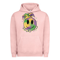 Pigment Salmon smiley face mardi gras Urban Hoodie - MaliasSmallBusiness
