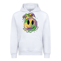 White smiley face mardi gras Urban Hoodie - MaliasSmallBusiness
