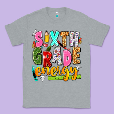 Sixth Grade Energy Classic Tee Designed By Texasbilliewilder