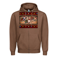 Chestnut hohoho christmas cows Zipper Hoodie - RanaPortraitStore