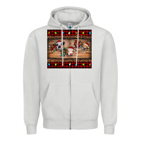 Dove Grey hohoho christmas cows Zipper Hoodie - RanaPortraitStore