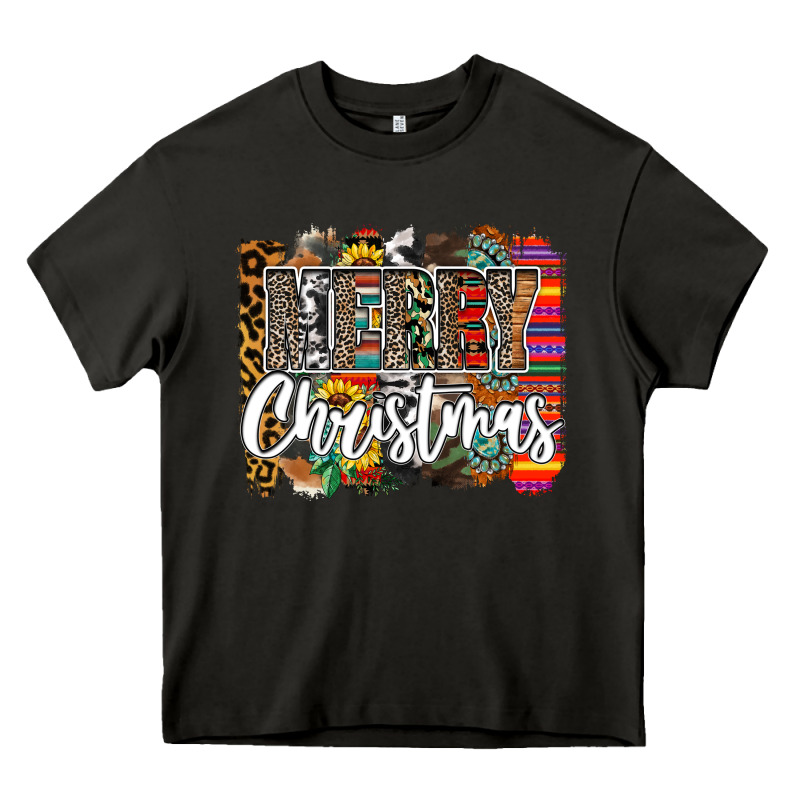 Western Merry Christmas Heavy Core Tee by CowhideDigitalArt | Teevron