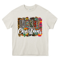 Cream Western Merry Christmas Heavy Core Tee - CowhideDigitalArt