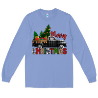 Colony Blue merry christmas with black truck Long Sleeve Tee - Zillion Design Studio