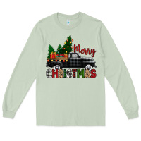 Matcha merry christmas with black truck Long Sleeve Tee - Zillion Design Studio