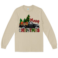 Mushroom merry christmas with black truck Long Sleeve Tee - Zillion Design Studio
